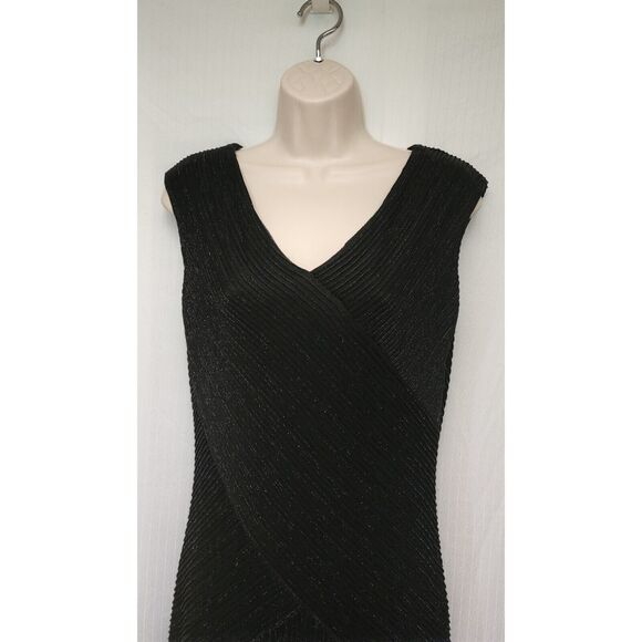 ALEX EVENINGS Womens Black Scoop-Neck Maxi Fit + Flare Dress 10 - Picture 8 of 9